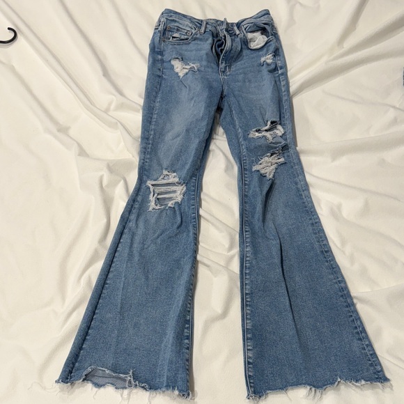 American Eagle Outfitters Denim - American Eagle Outfitters Light Blue Distressed Flare Jeans